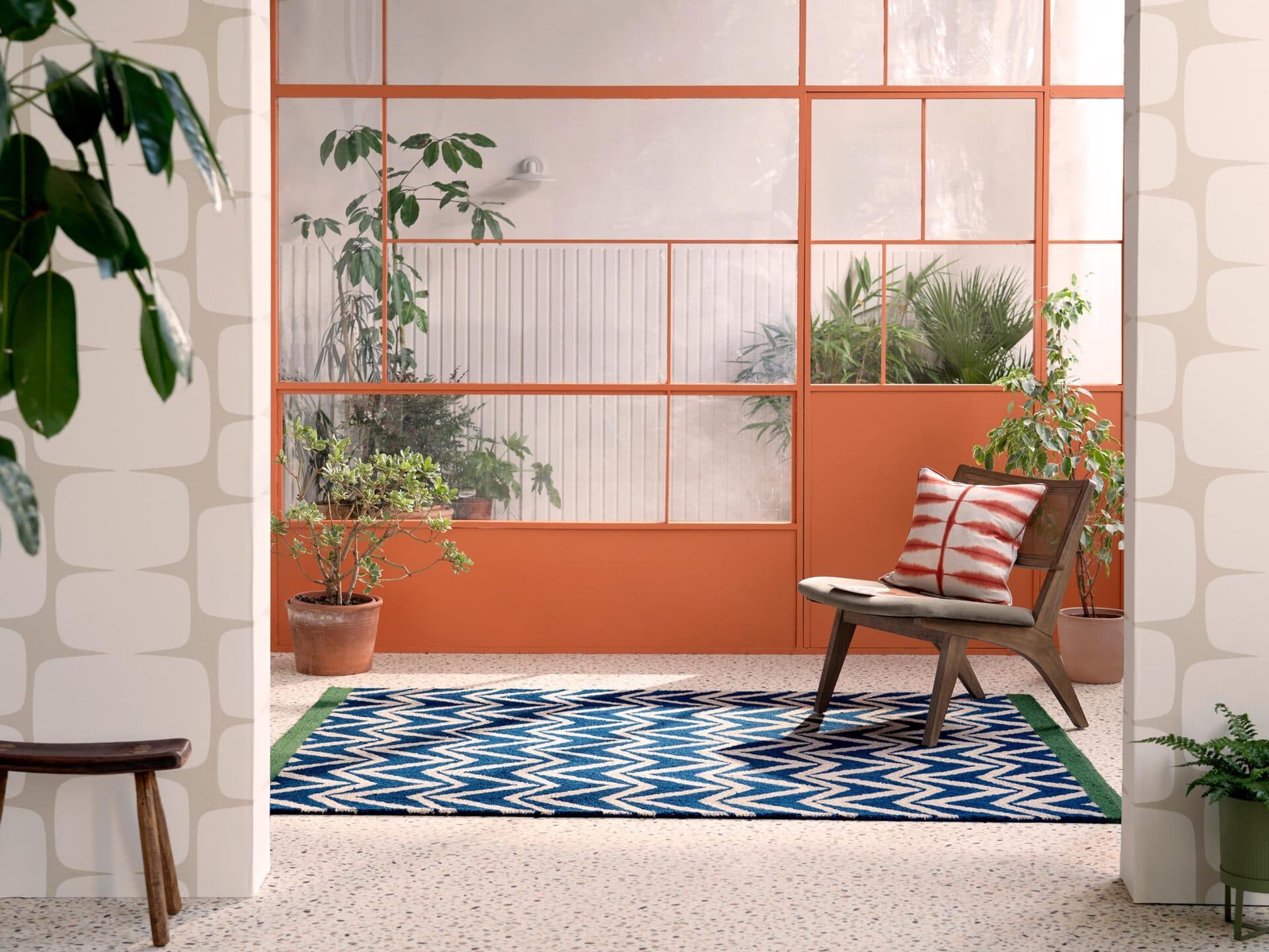 Dywan Dhurrie blue 160x230 cm, niebieski, zielony, Scion Living - 57070