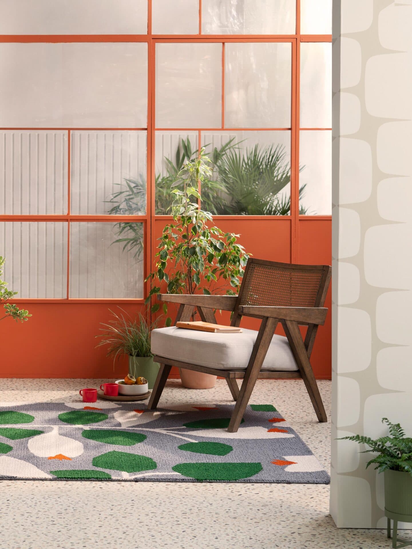 Dywan Rosehip Blue 160x230 cm, szary, zielony, Scion Living, - 57020