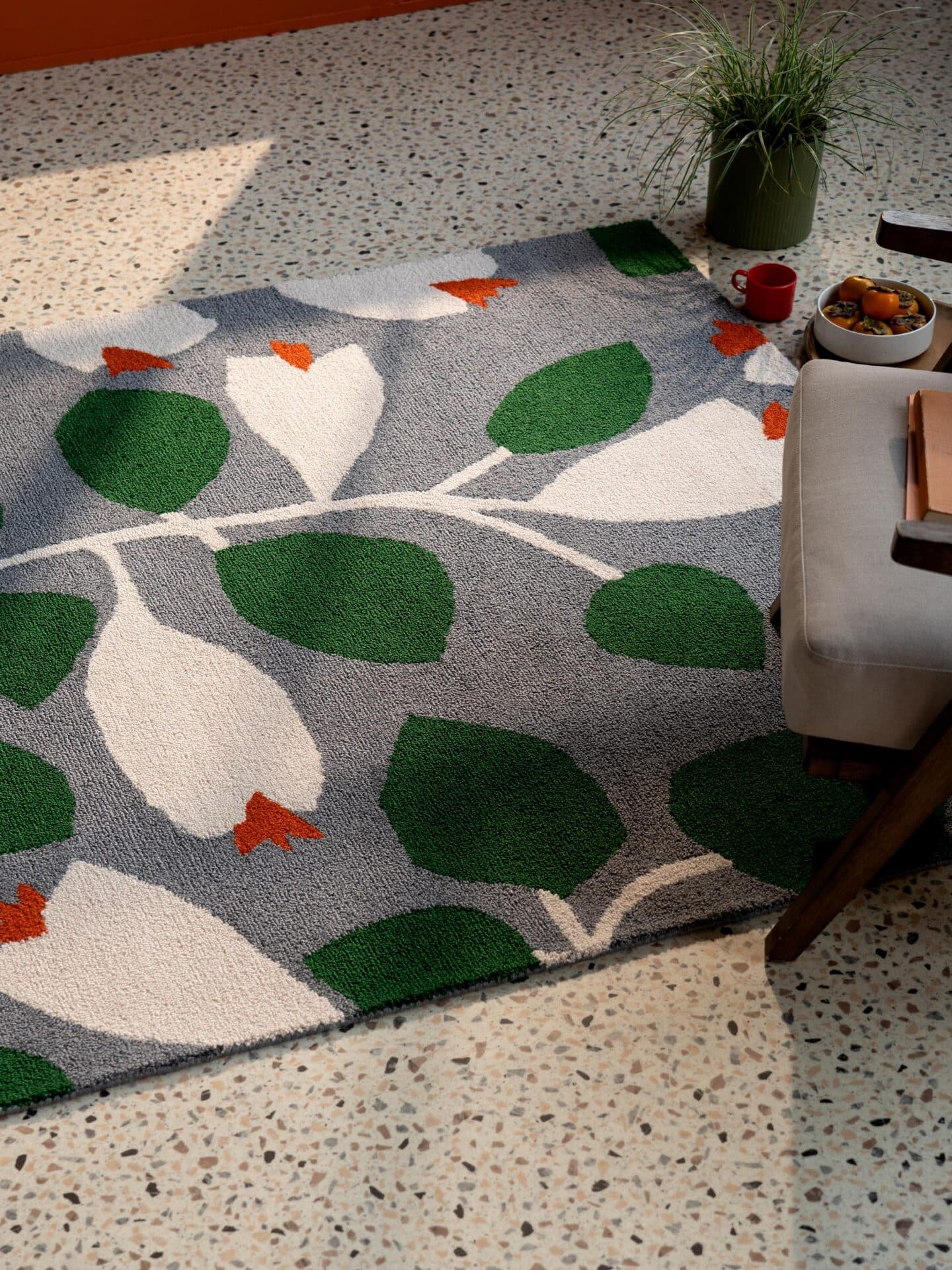 Dywan Rosehip Blue 160x230 cm, szary, zielony, Scion Living, - 57021