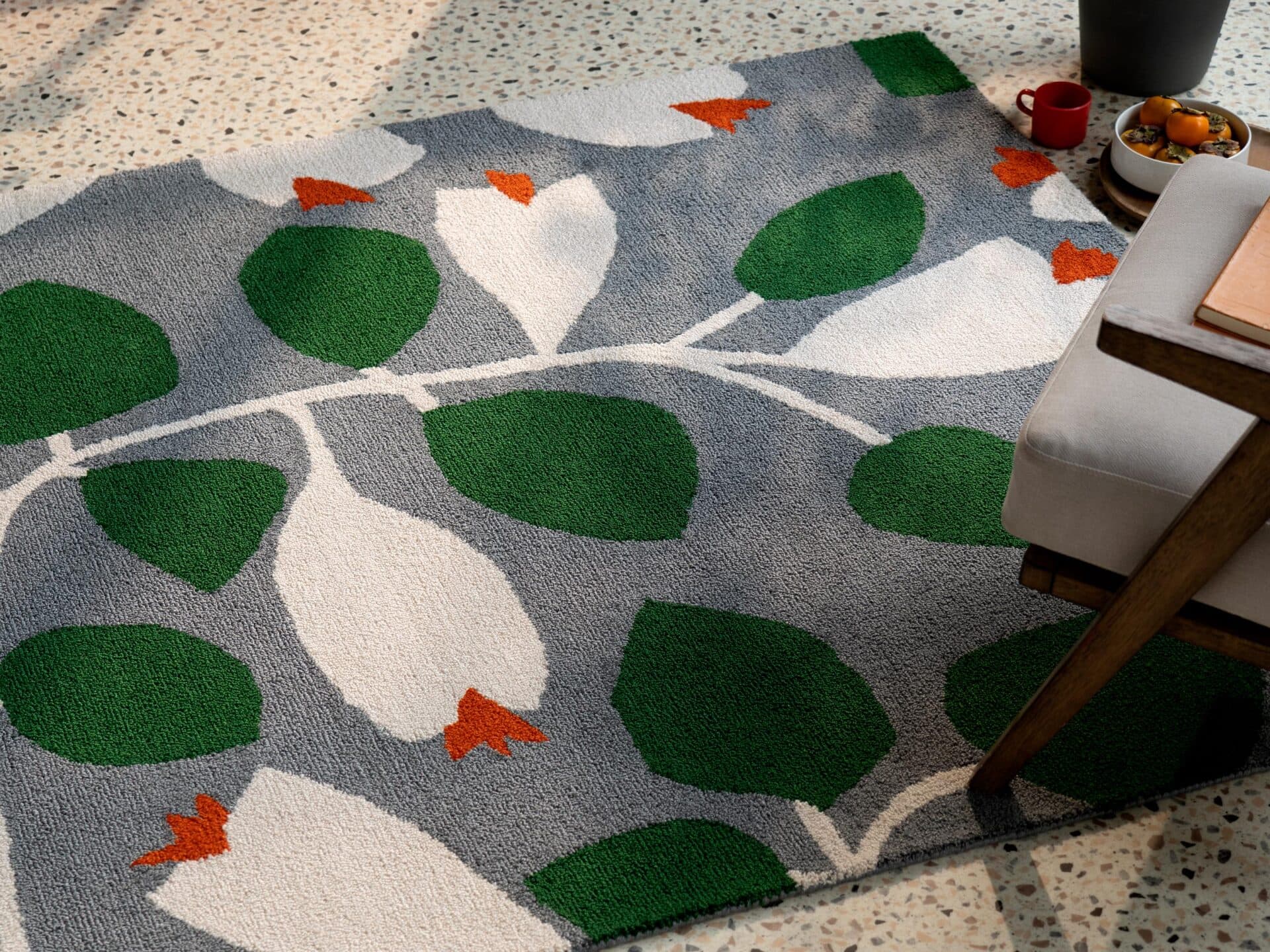 Dywan Rosehip Blue 160x230 cm, szary, zielony, Scion Living, - 57023