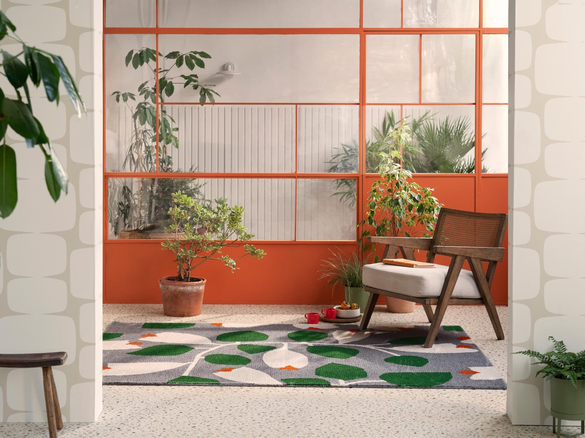 Dywan Rosehip Blue 160x230 cm, szary, zielony, Scion Living, - 57022