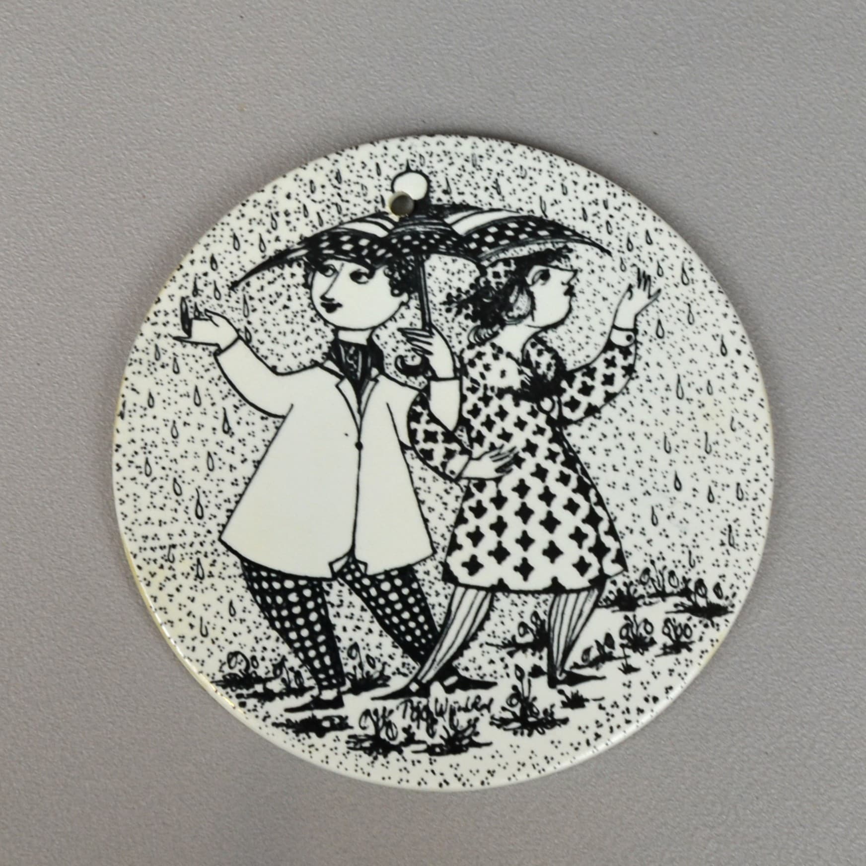 Komplet plakiet ceramicznych, biały, ceramika, proj. B. Wiinblad, Nymolle, Norwegia, lata 70. - 79109