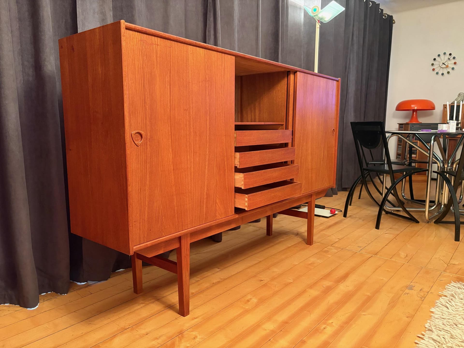 Komoda, brązowy, teak, Dania, lata 60. - 79765