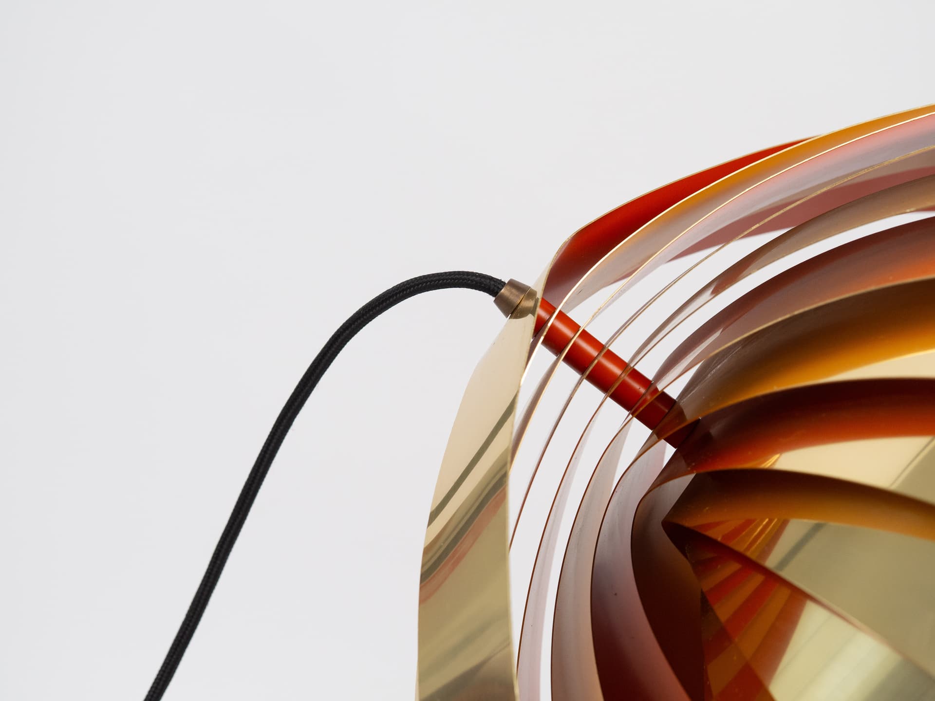 Golden Aluminum Konkylie Pendant Lamp, by L. Weisdorf for Lyfa, Denmark, 1960s - 58353