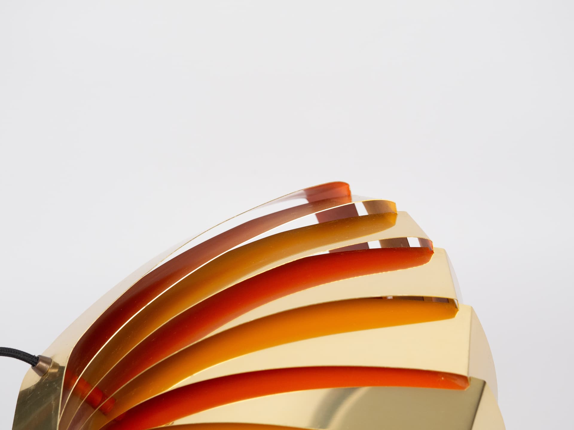 Golden Aluminum Konkylie Pendant Lamp, by L. Weisdorf for Lyfa, Denmark, 1960s - 58354