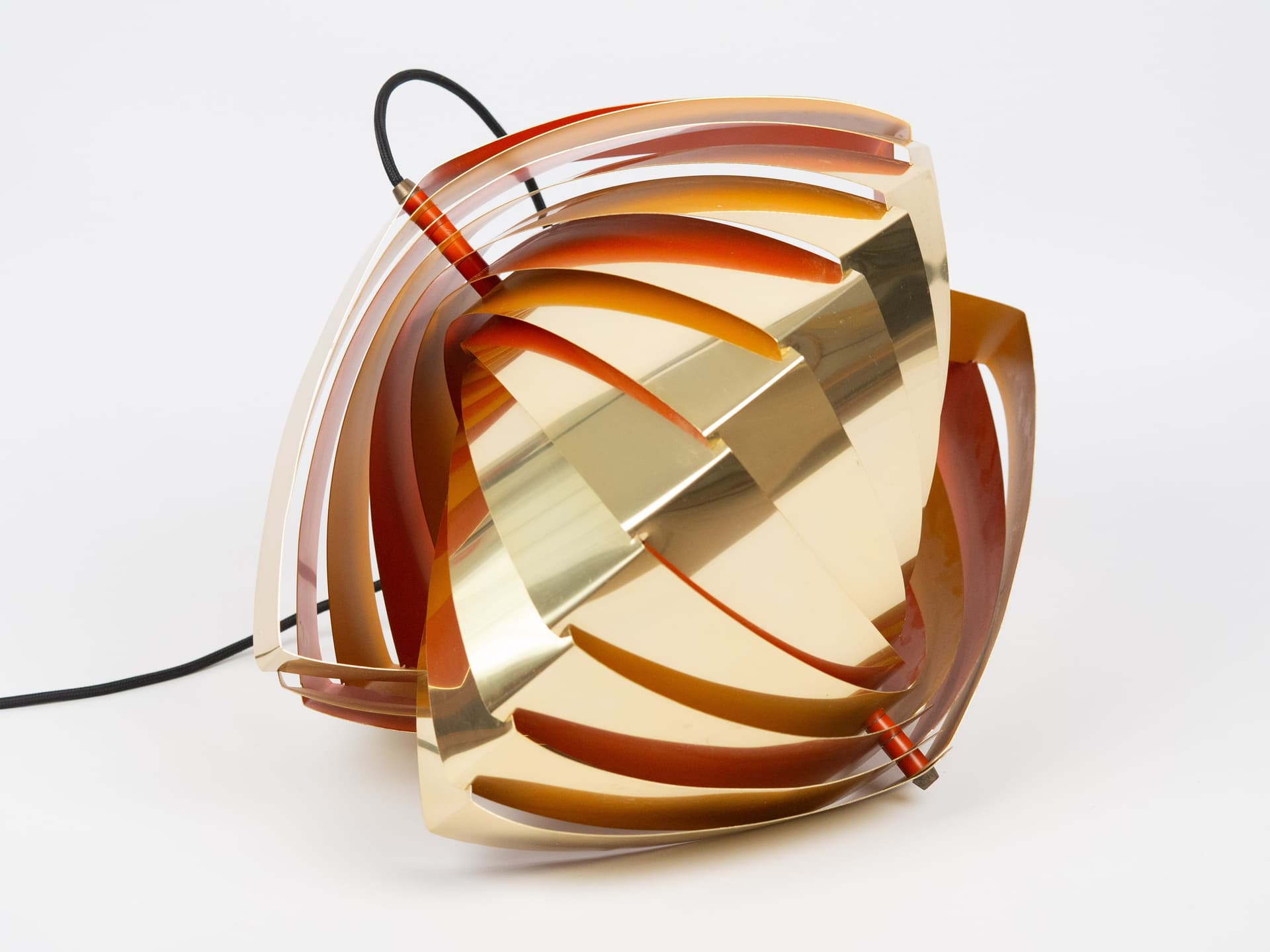 Golden Aluminum Konkylie Pendant Lamp, by L. Weisdorf for Lyfa, Denmark, 1960s - 58351