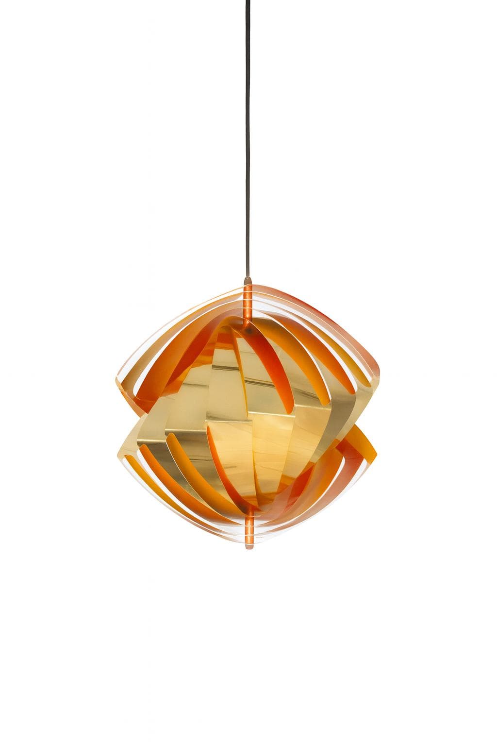 Golden Aluminum Konkylie Pendant Lamp, by L. Weisdorf for Lyfa, Denmark, 1960s - 59444