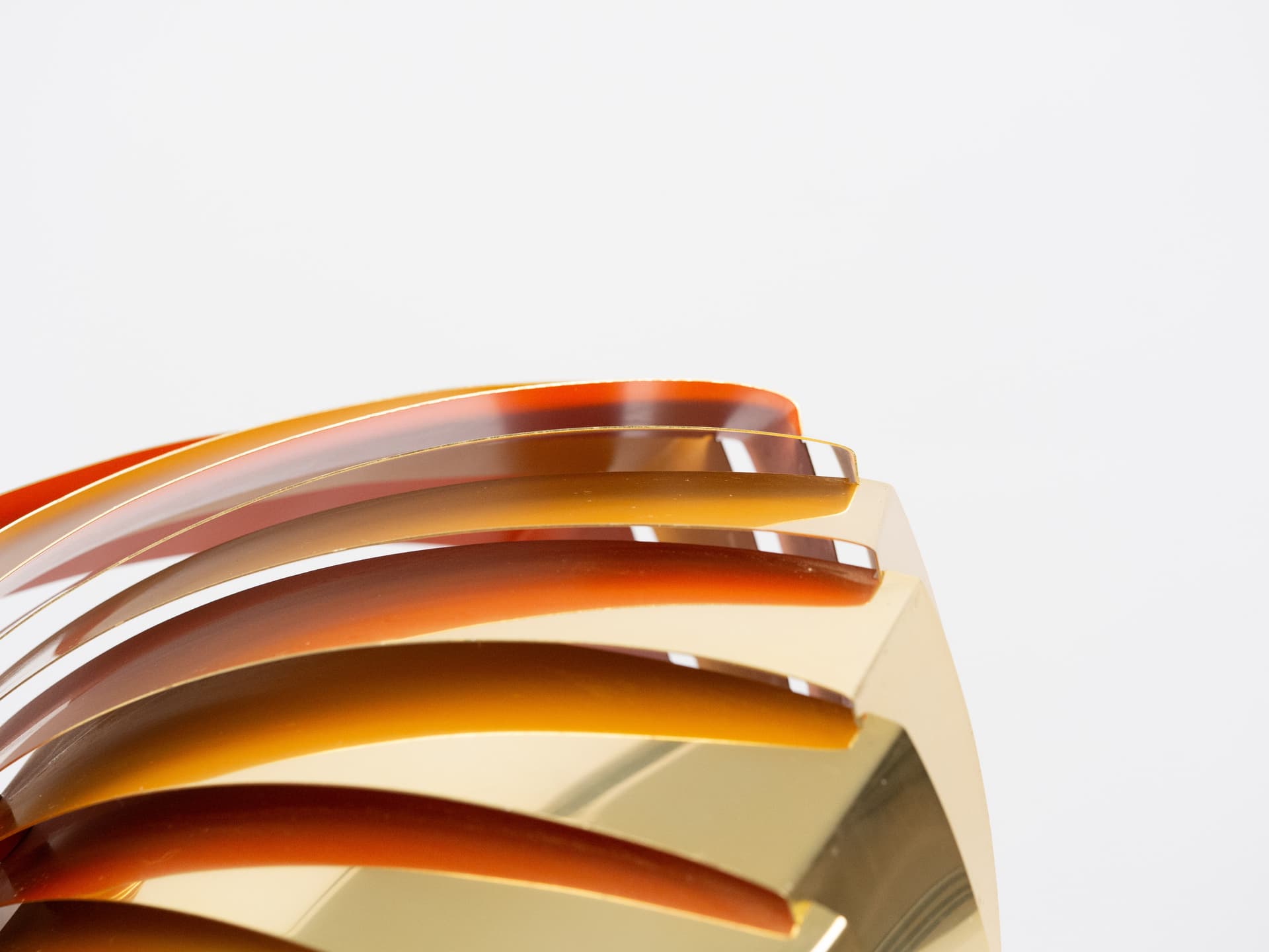 Golden Aluminum Konkylie Pendant Lamp, by L. Weisdorf for Lyfa, Denmark, 1960s - 58350