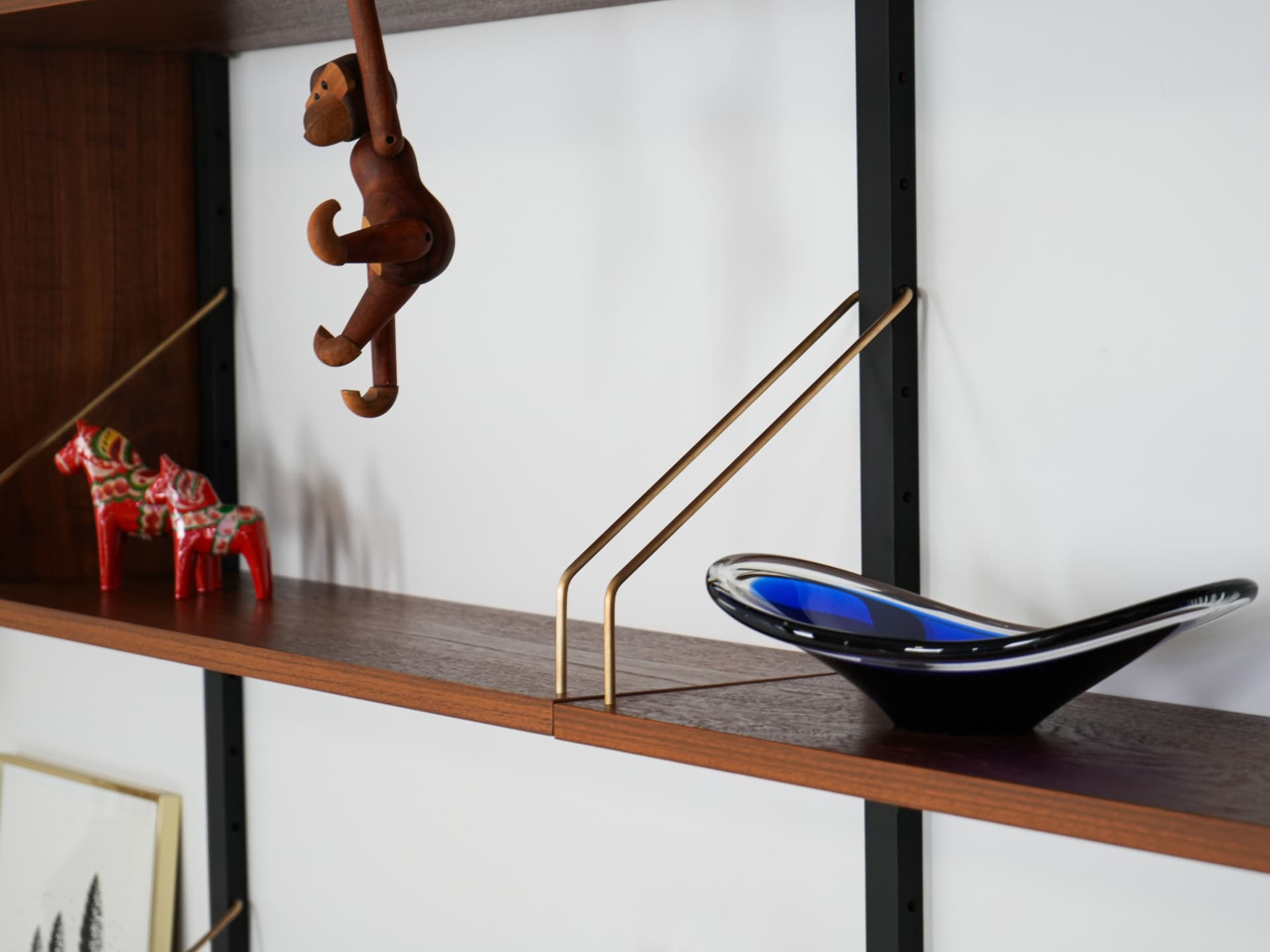 Wall System Shelving Unit, dark brown teak, Denmark, 1960s. - 58701