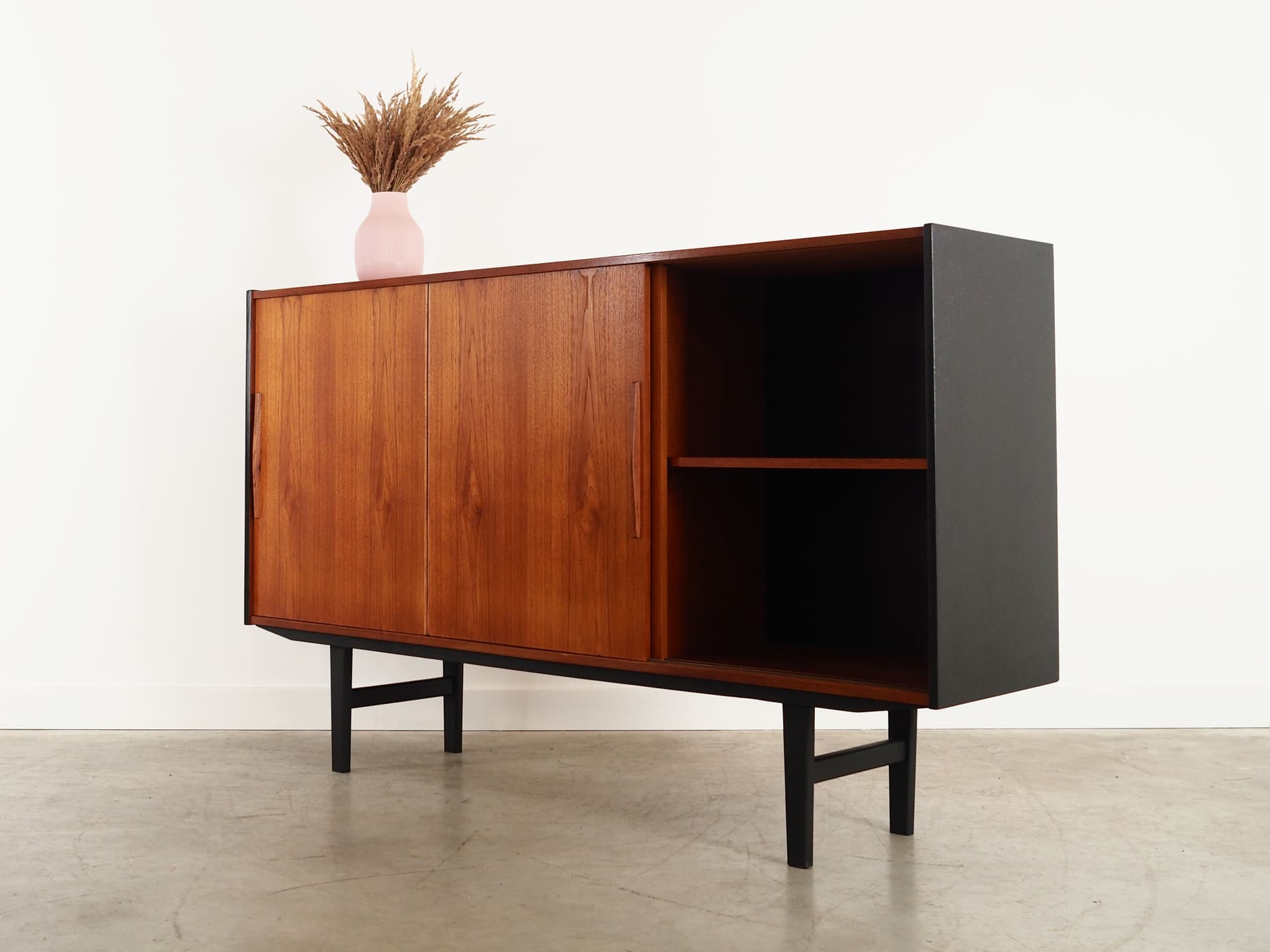 Highboard, light brown teak, Denmark, 1960s. - 58779