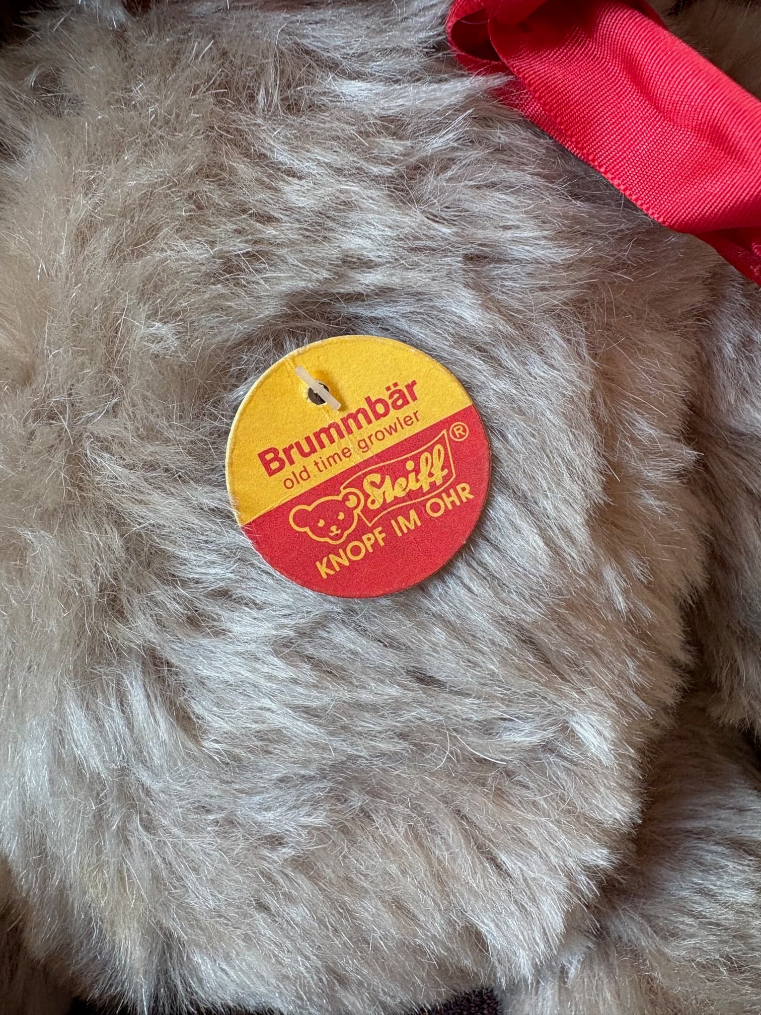 Teddy bear, beige mohair, Steiff, Germany, 1980s. - 58975