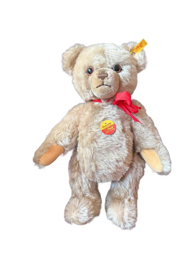 Teddy bear, beige mohair, Steiff, Germany, 1980s. - DIMENSION