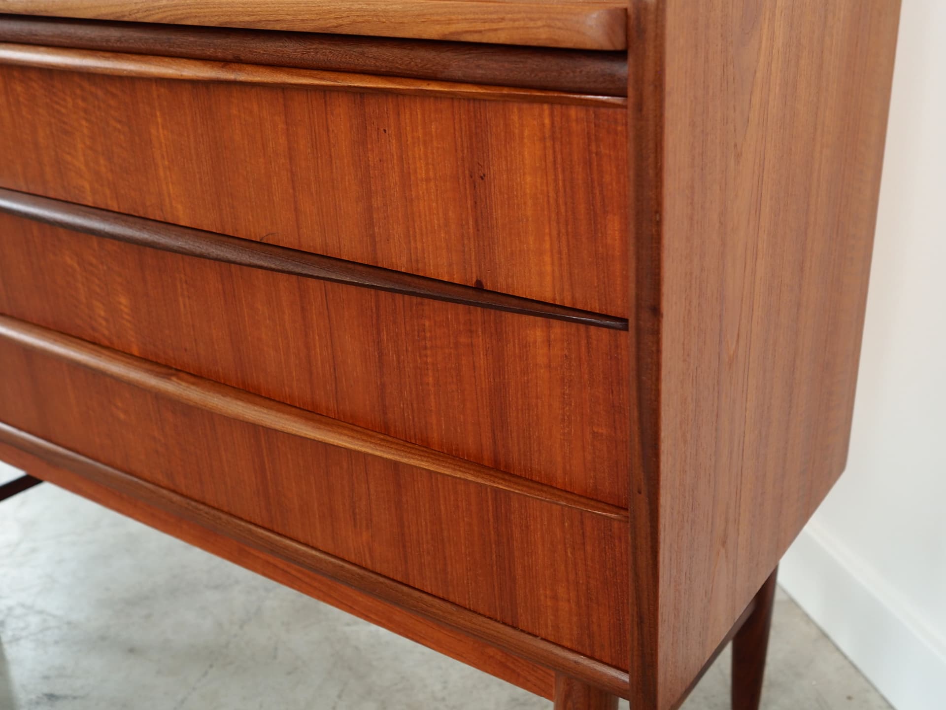 Secretary desk, brown teak, Denmark, 1970s. - 59071