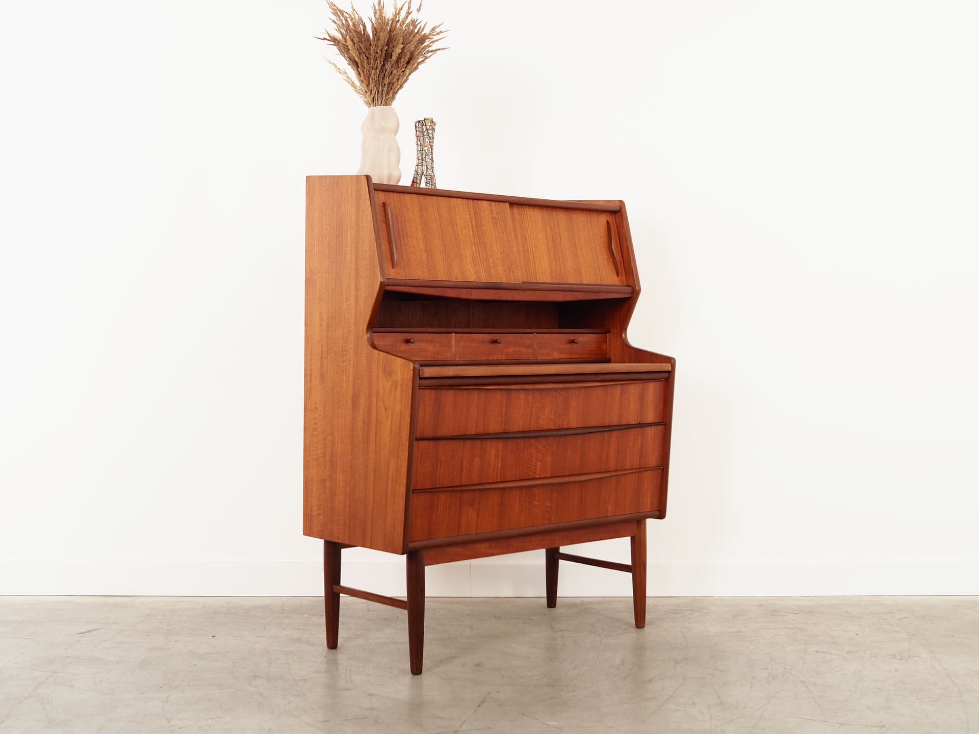 Secretary desk, brown teak, Denmark, 1970s. - 59064