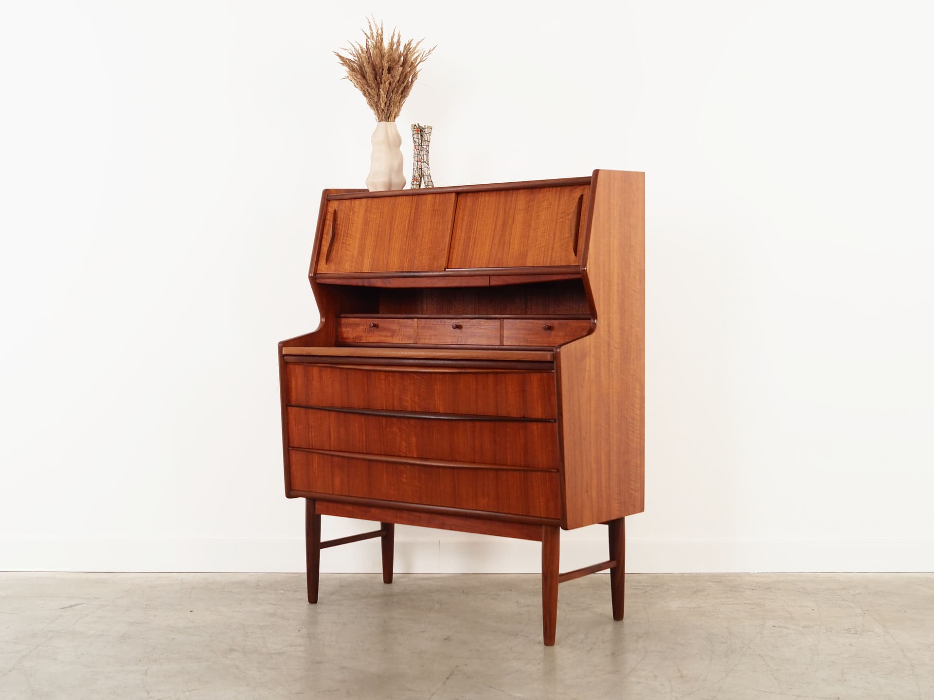 Secretary desk, brown teak, Denmark, 1970s. - 59062