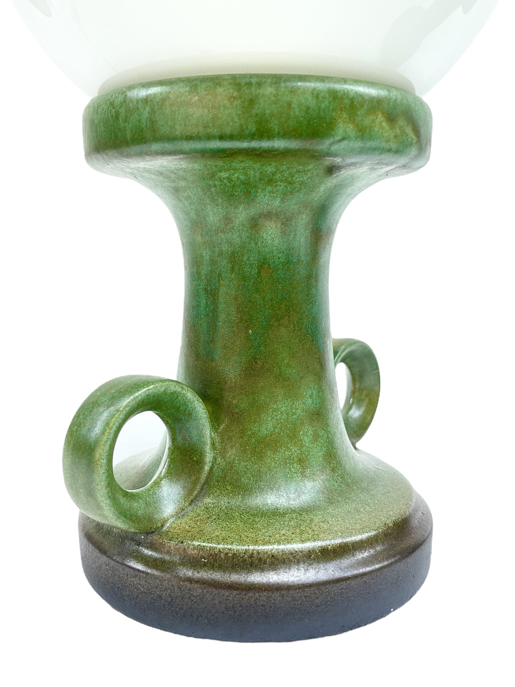 Pair of table lamps, pea green, ceramics, 1970s - 59154