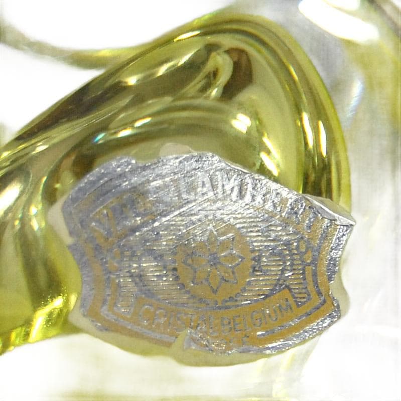 Cytrynowo-zielone świeczniki kryształowe, Val St Lambert, Belgia, lata 60. - 5304