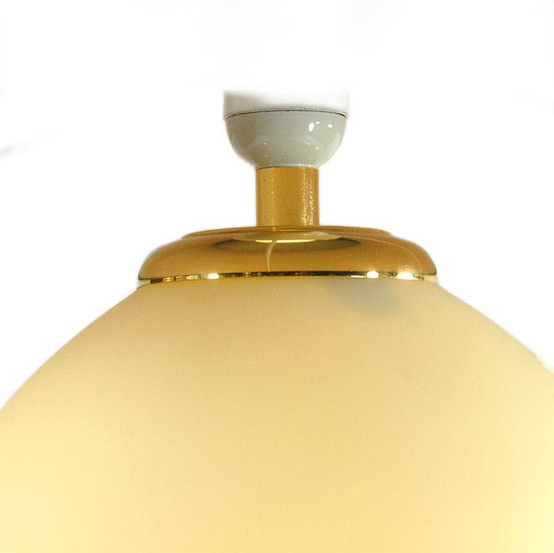 Ivory Satin Glass Table Lamp, Italy, 1980s - 5294