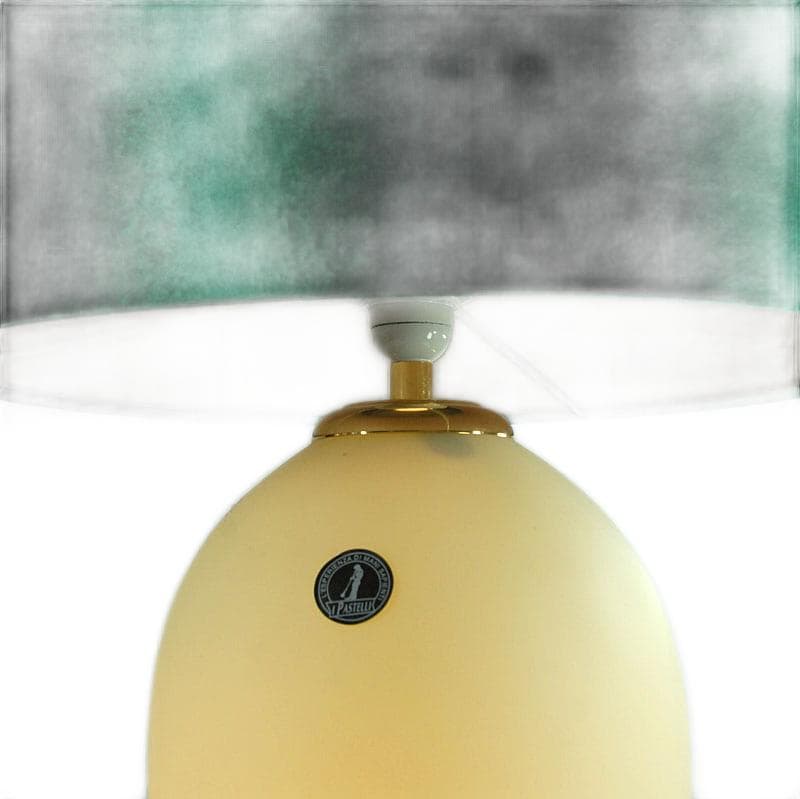 Ivory Satin Glass Table Lamp, Italy, 1980s - 5291