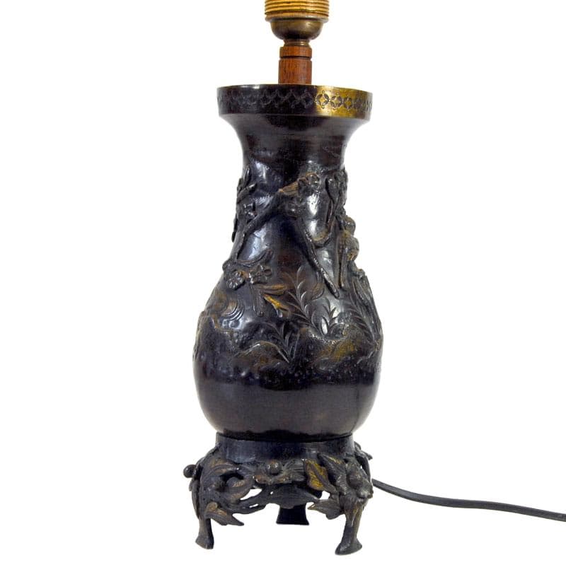 Brązowa lampa stołowa, Japonia, XIX w. - 5280