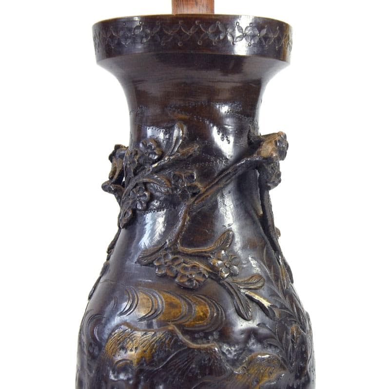 Brązowa lampa stołowa, Japonia, XIX w. - 5282