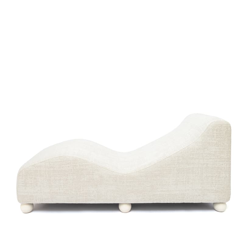 Chaise longue Rustic fabric 163x71x75 cm ivory, by unknown designer, no brand