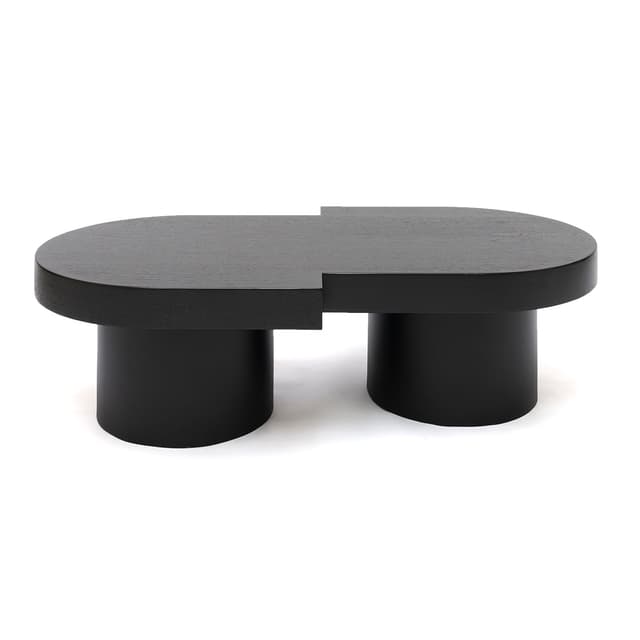 Coffee table 115x70x36 cm black oak veneer steel, Minimalist, no brand - DIMENSION