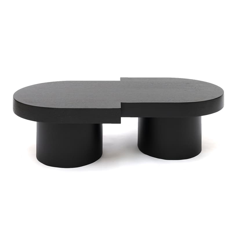 Coffee table 115x70x36 cm black oak veneer steel, Minimalist, no brand