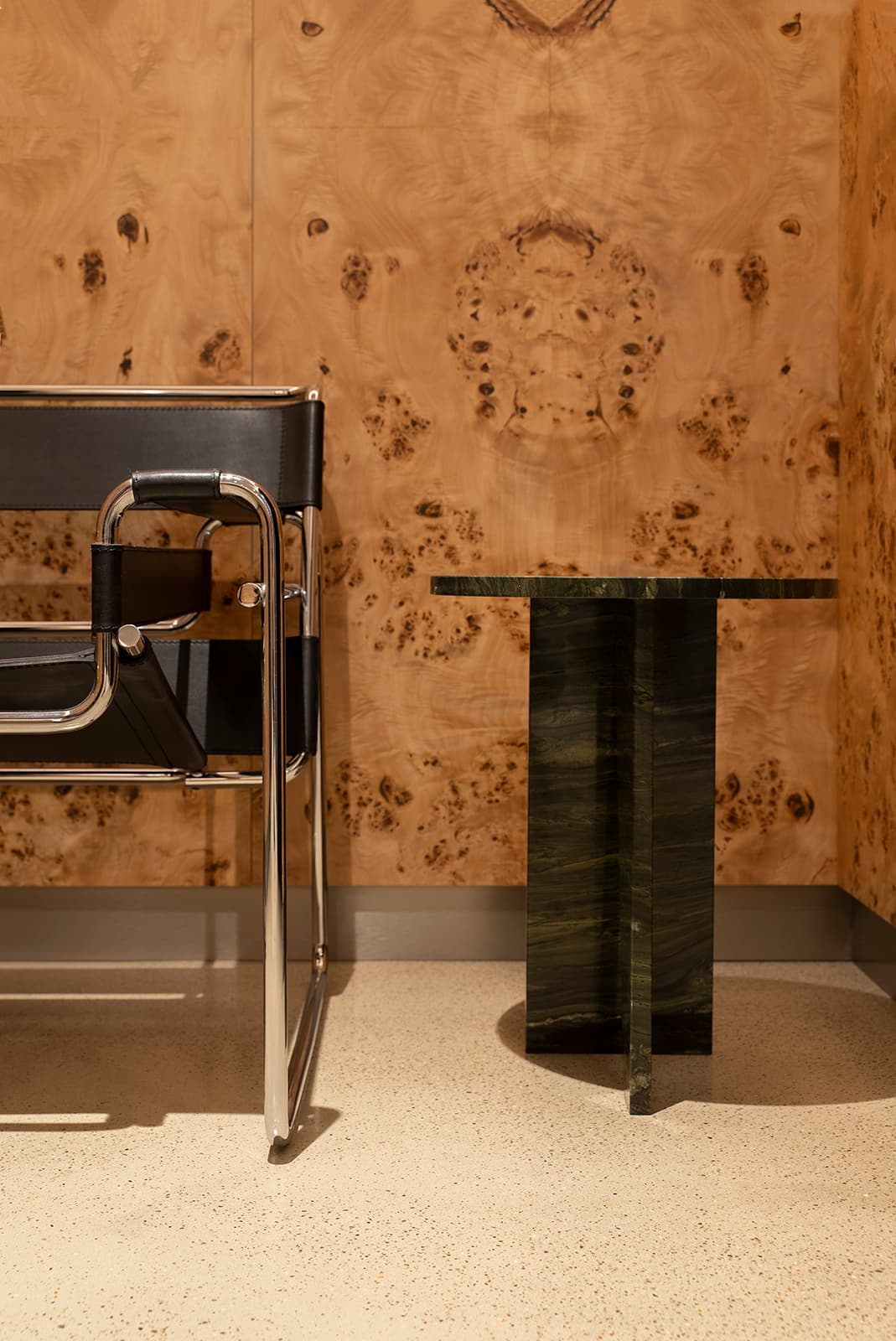 Side table Ø40x50 cm Verde Dorato marble green, contemporary, no brand - 61221