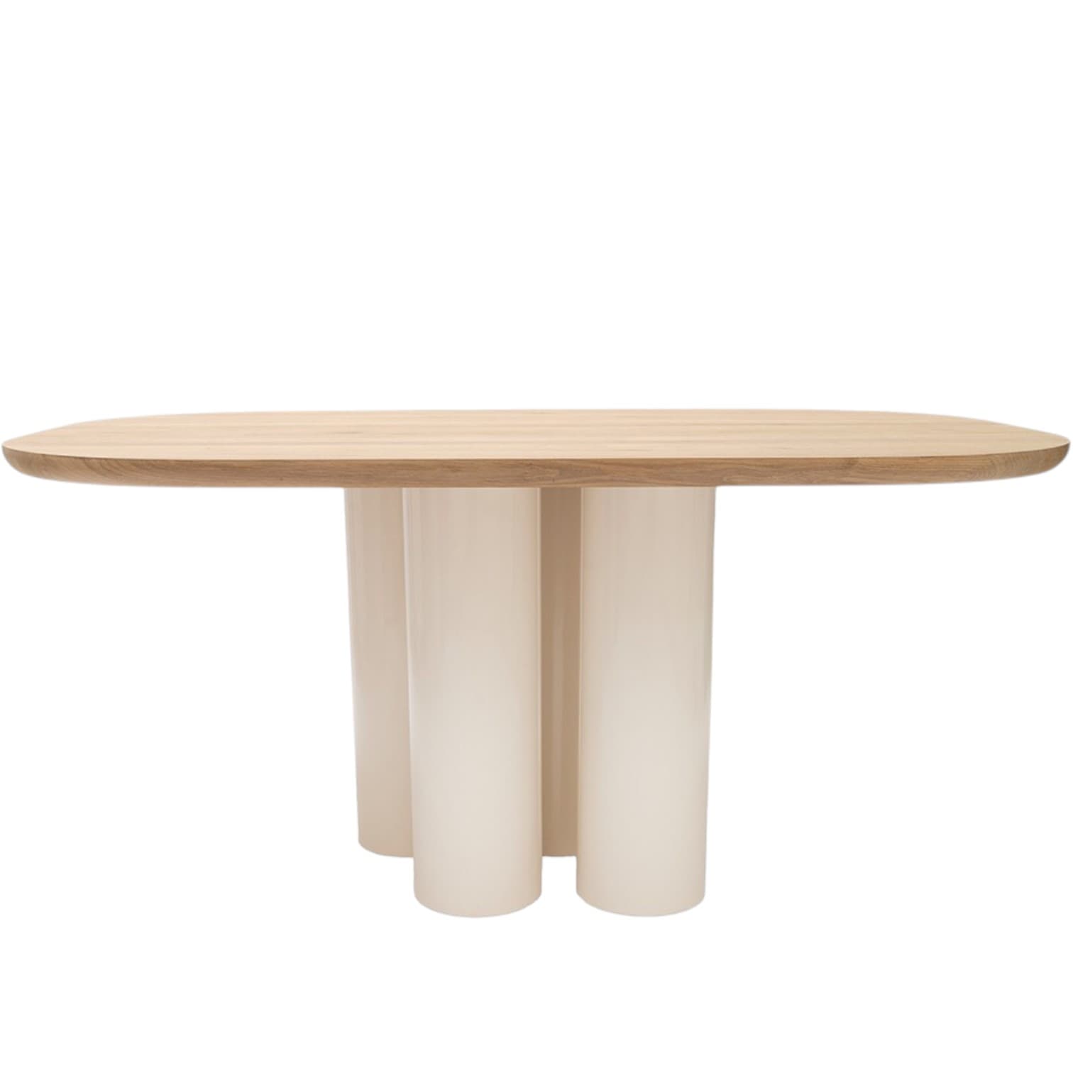 Rectangular table 160x100x76 cm natural oak, ecru steel, manufacturer unknown