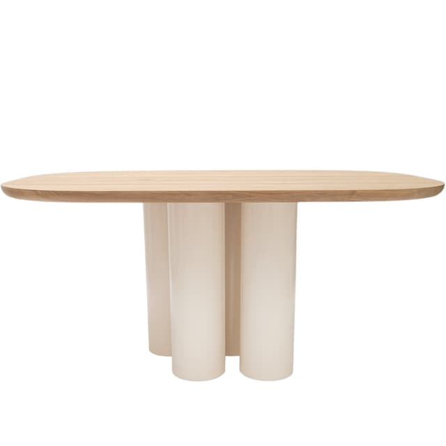 Rectangular table 160x100x76 cm natural oak, ecru steel, manufacturer unknown - DIMENSION