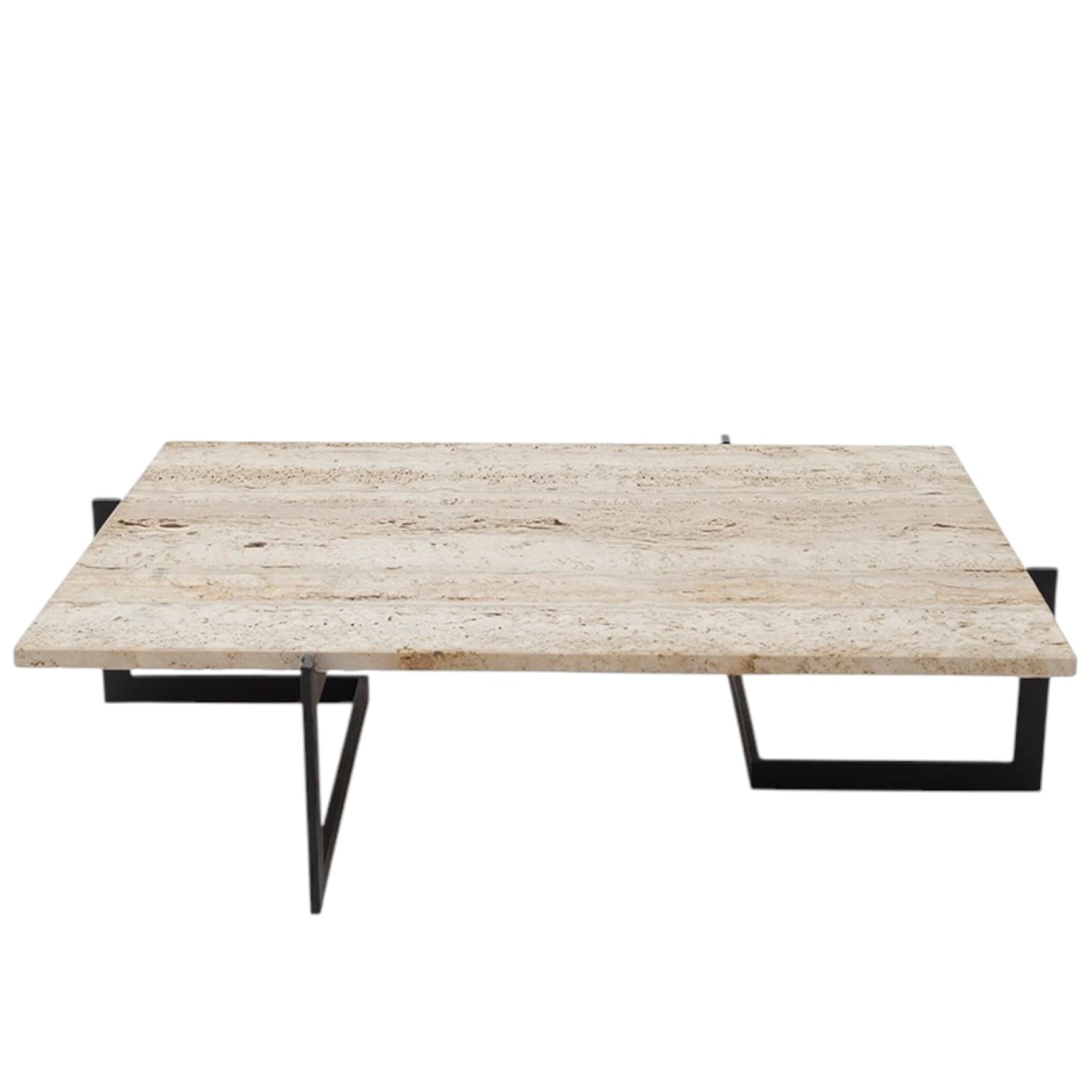 Beige Travertine Coffee Table, Minimalist, 2020s