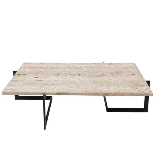 Beige Travertine Coffee Table, Minimalist, 2020s - DIMENSION
