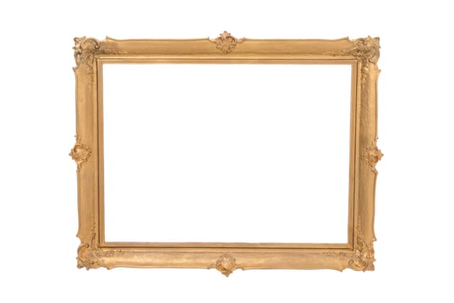 Złote poziome lustro, Francja, styl rokoko - WYMIARY