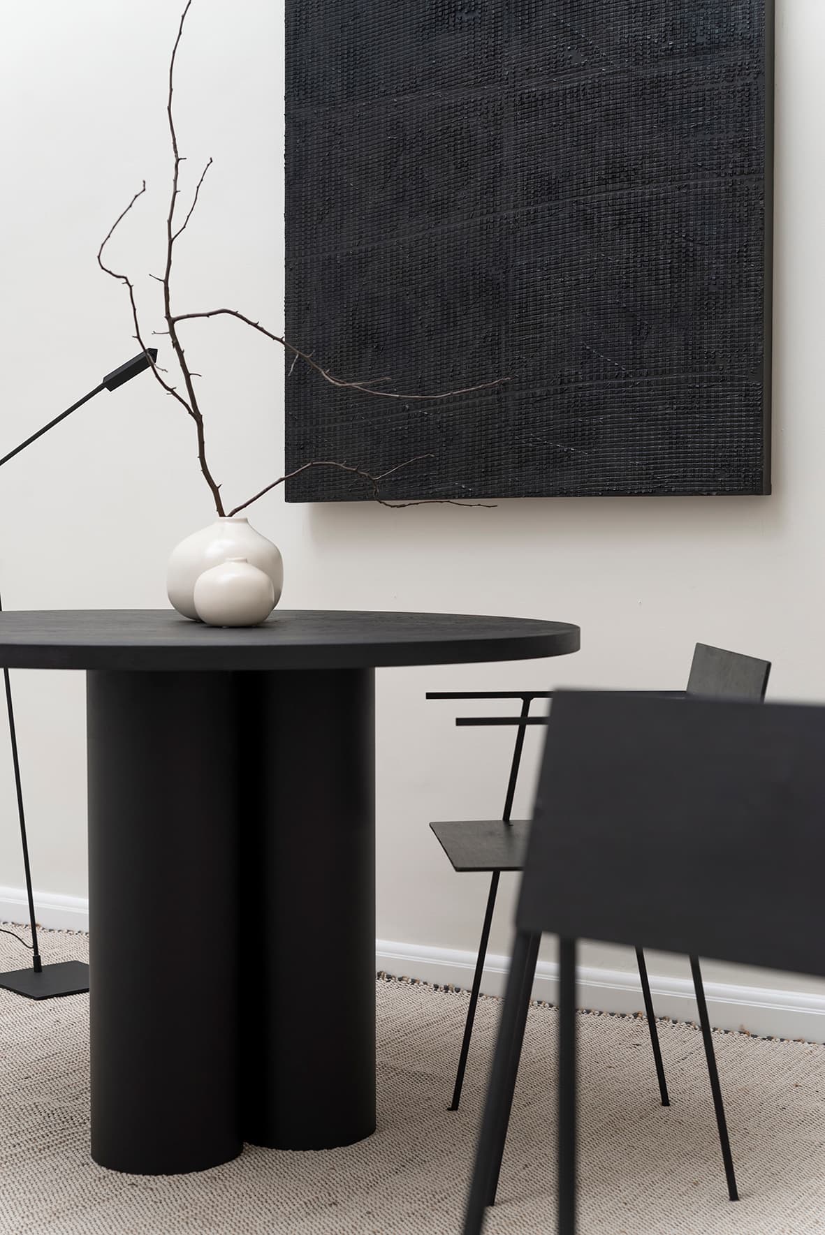 Stół okrągły Ø110 drewno dębowe czarny Object035, NG Design - 62102