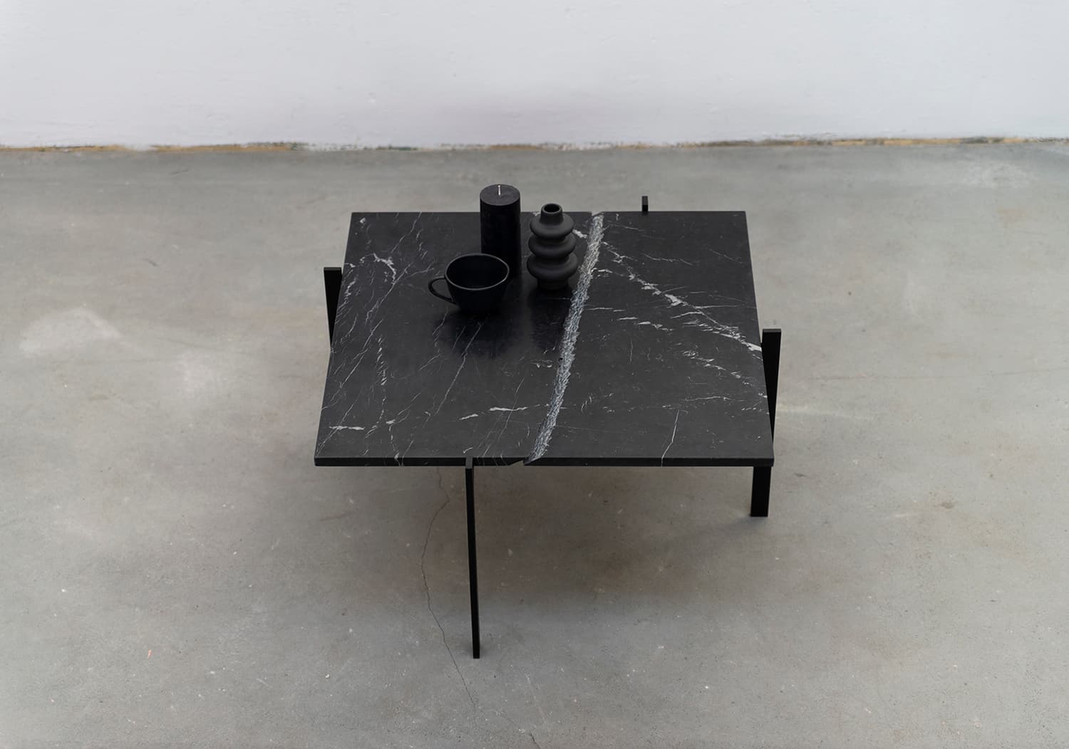 Black Marble Coffee Table, Minimalist, 1920s - 62589