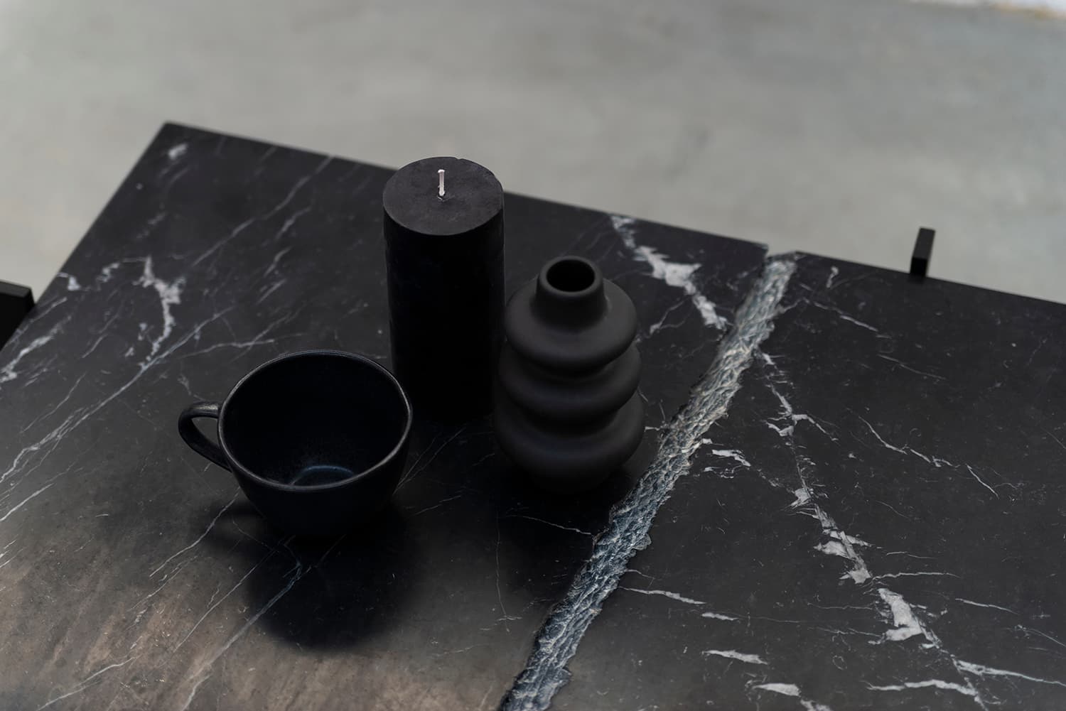 Black Marble Coffee Table, Minimalist, 1920s - 62588