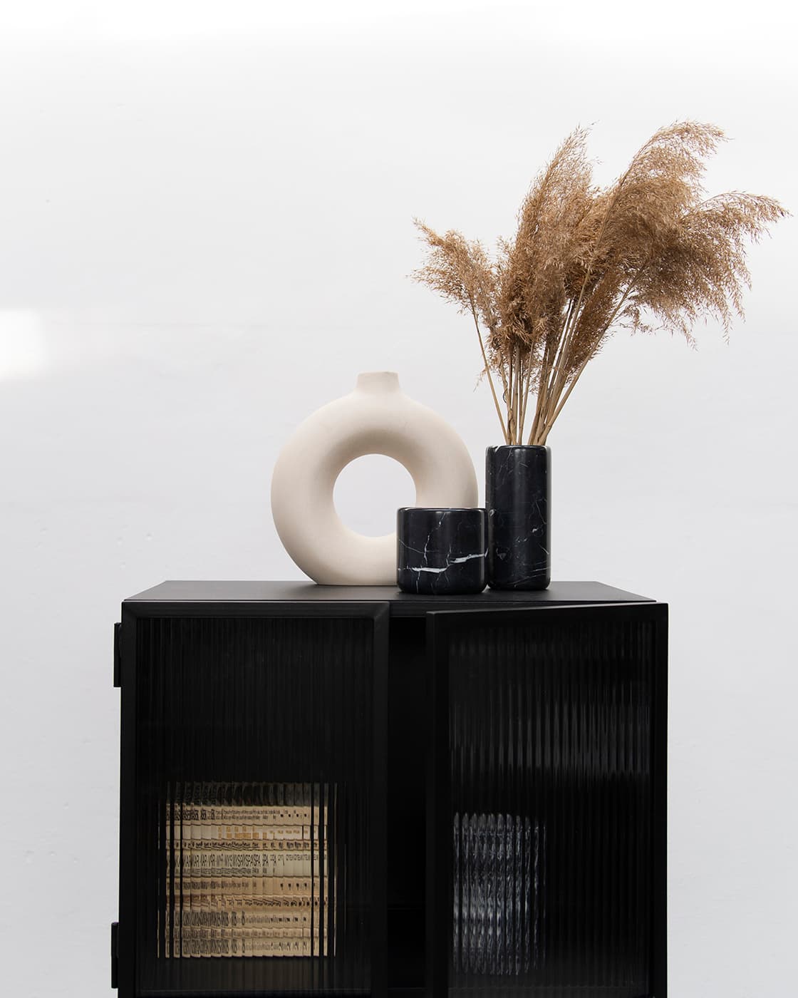 Szafka barek stalowa czarna szkło ryflowane Object21, NG Design - 62761