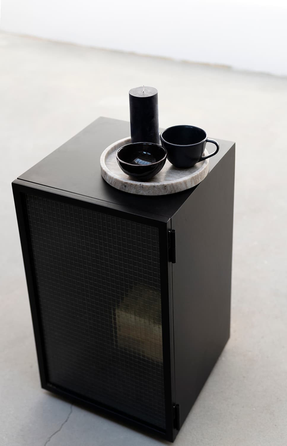 Szafka nocna stalowa ze szkłem ryflowanym Object026, NG Design - 62585