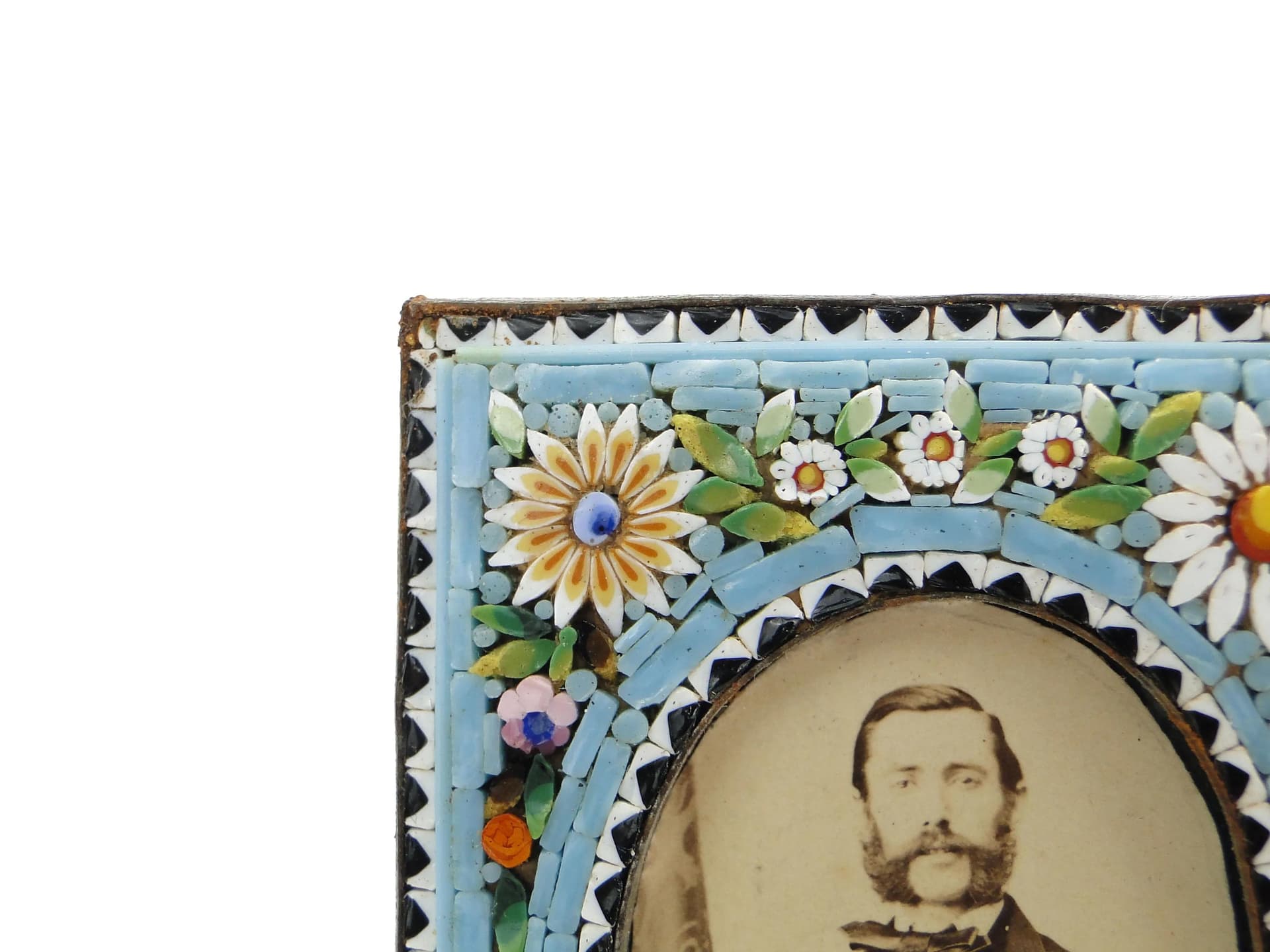 Multicolor Brass Photo Frame with Millefiori Micromosaic, Italy, 1900s–1920s - 59521