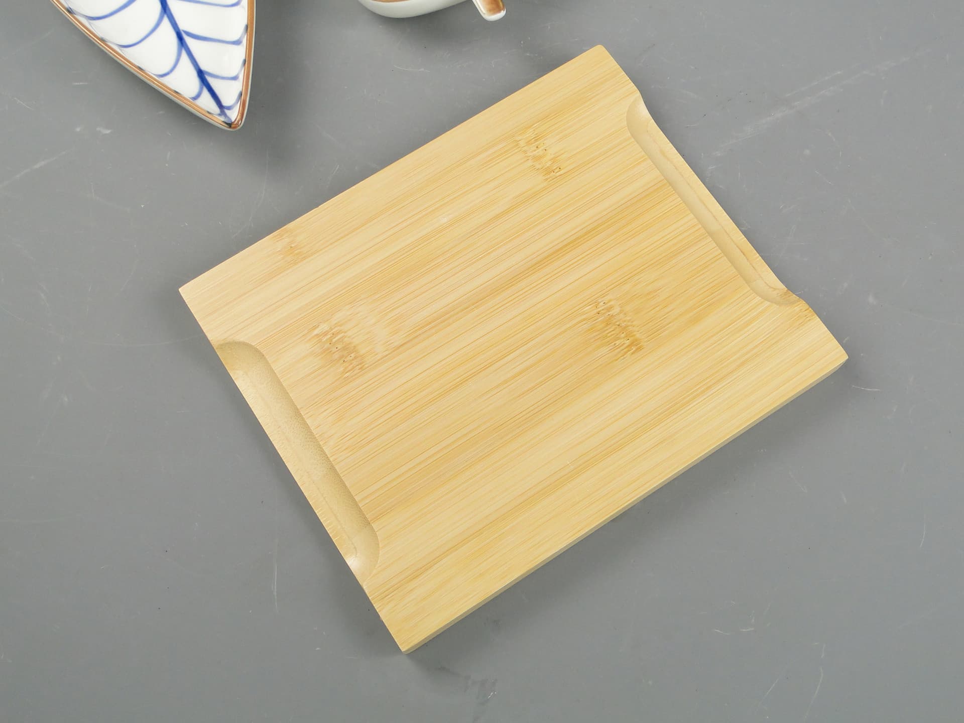 Zestaw naczyń do przystawek Oriental, porcelana ivory white, bambus, lata 90. - 59801