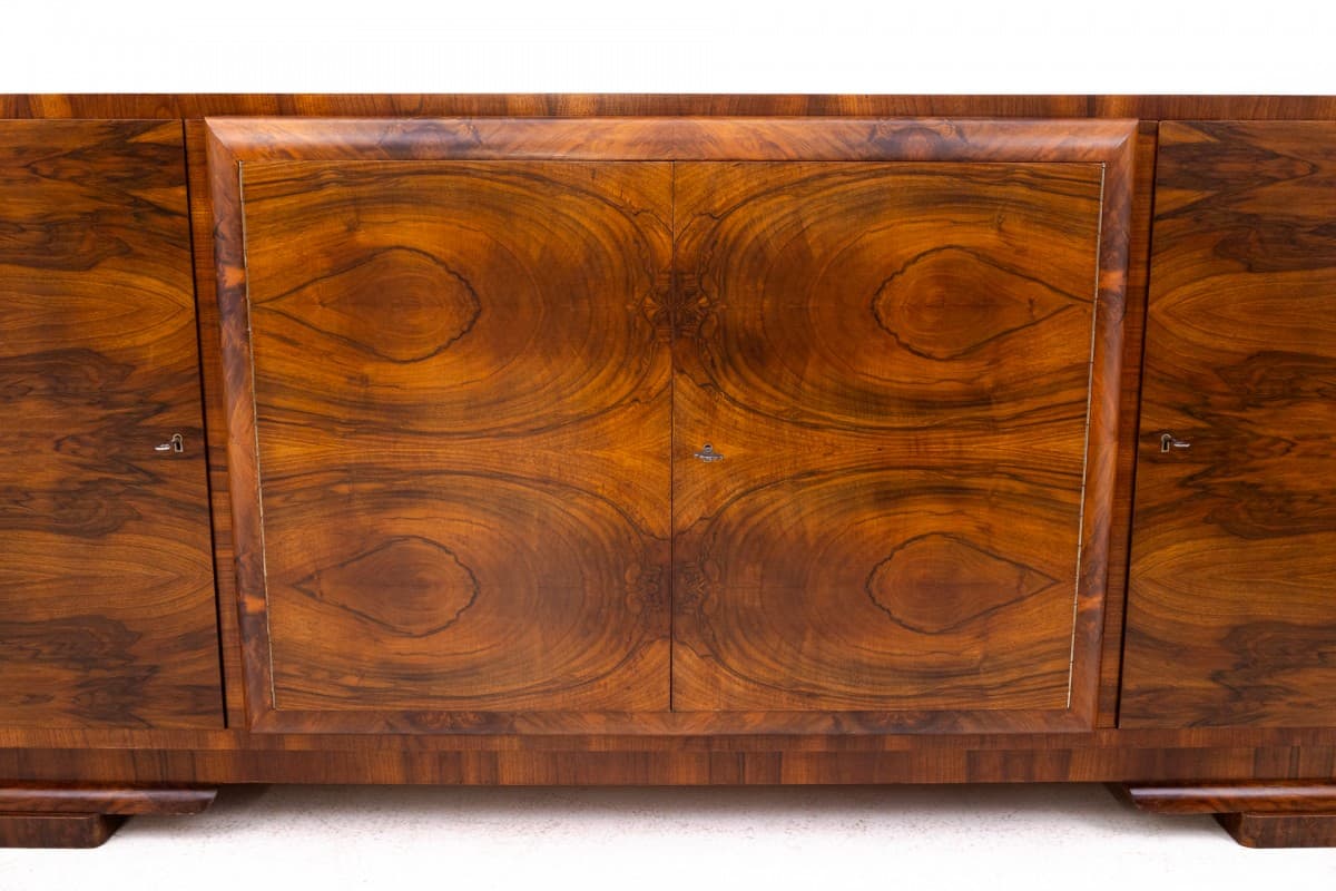 Brązowa komoda Art Deco, Polska, lata 40. - 191455