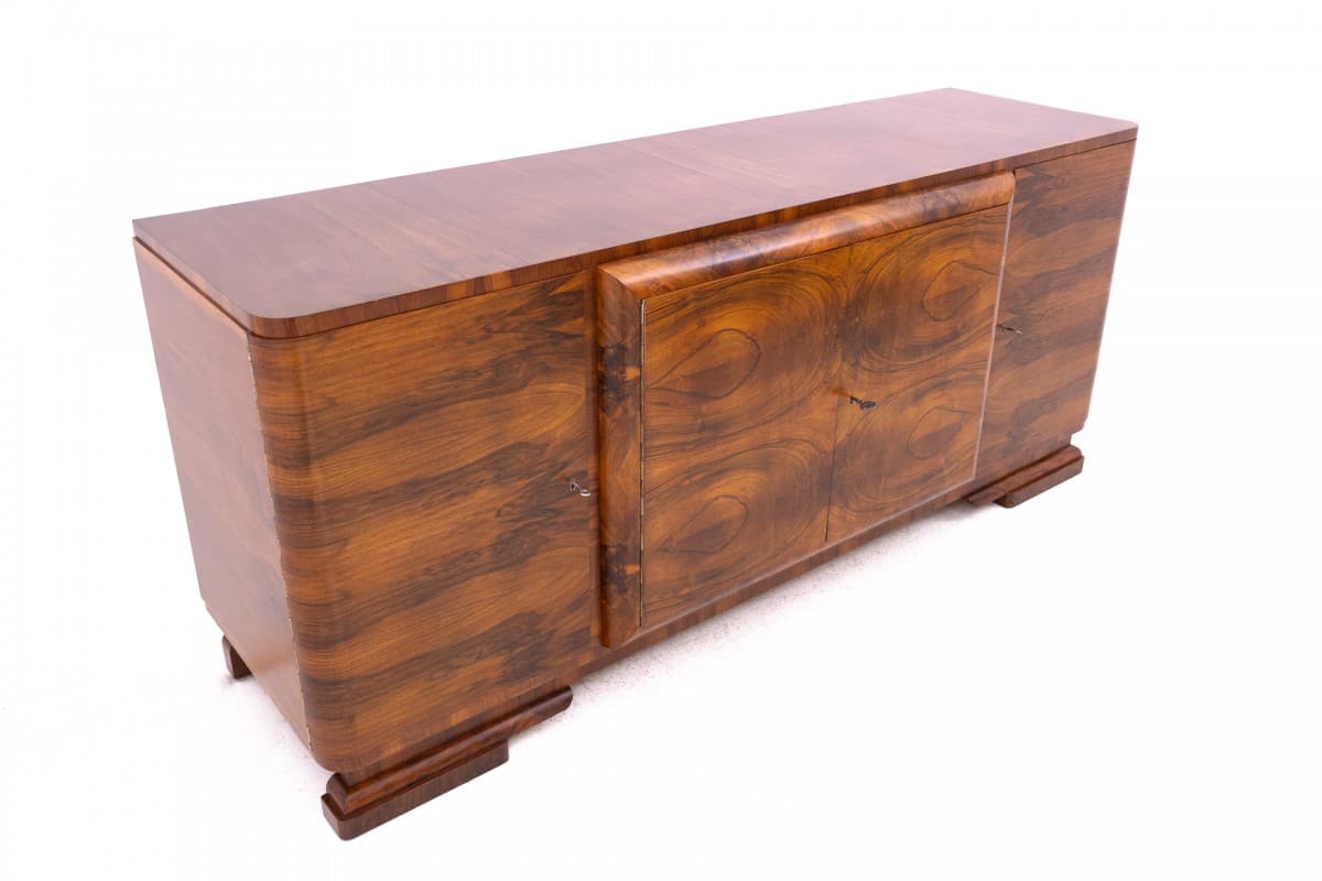 Brązowa komoda Art Deco, Polska, lata 40. - 191447