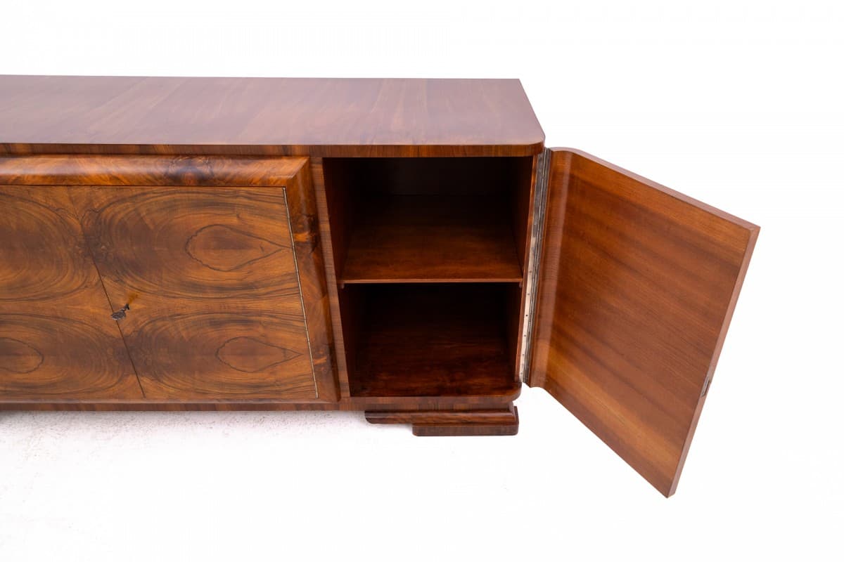 Brązowa komoda Art Deco, Polska, lata 40. - 191450