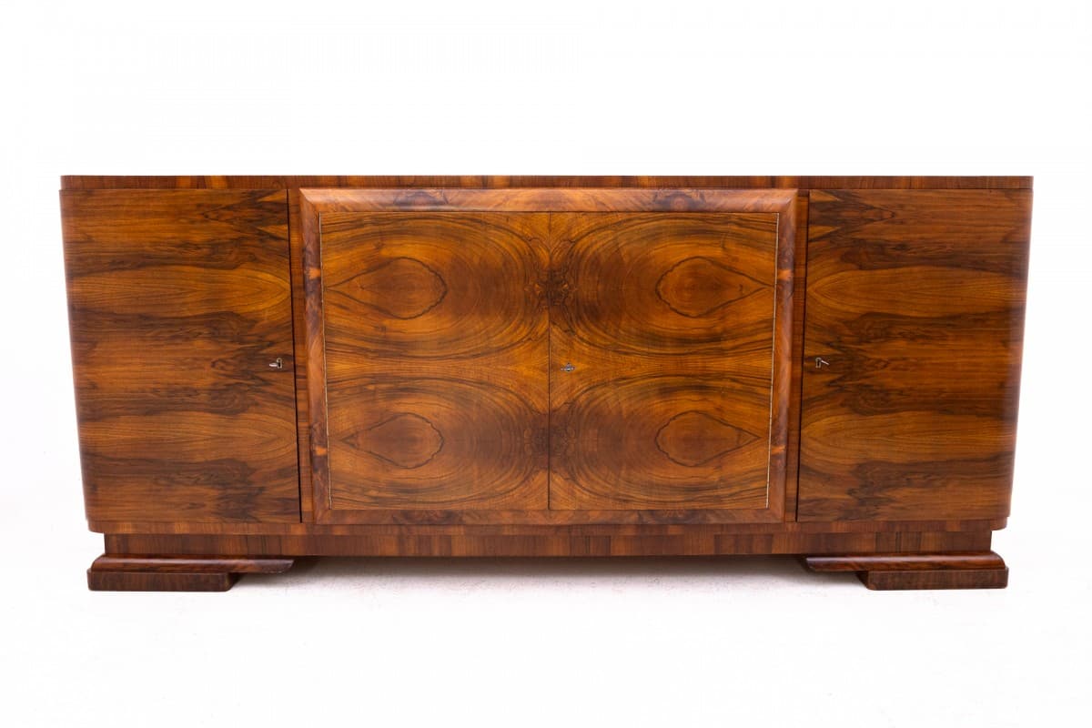 Brązowa komoda Art Deco, Polska, lata 40. - 191457