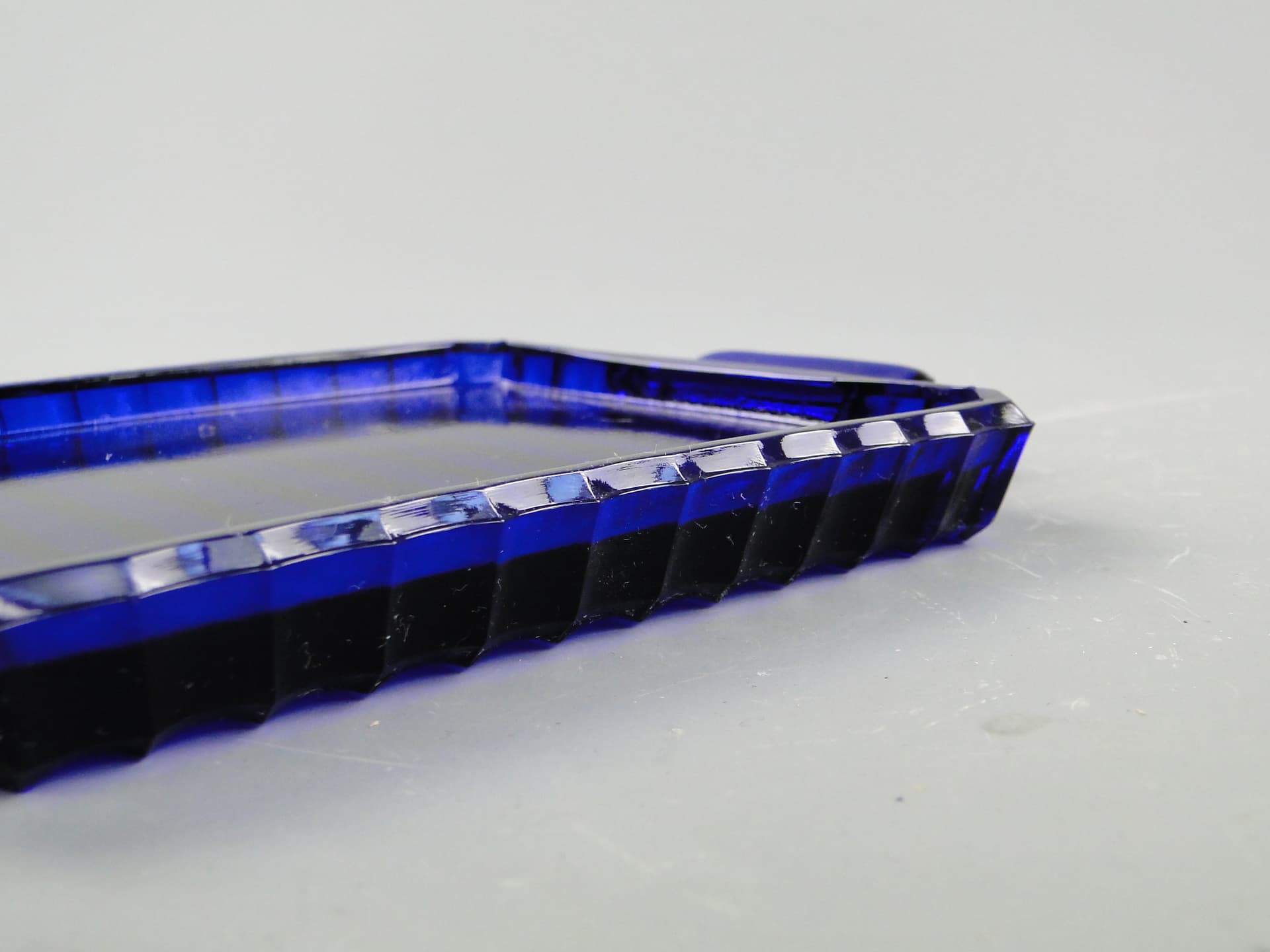 Taca art déco, szkło niebieskie, Huta Szkła Inwald, Czechy, lata 30. - 59945