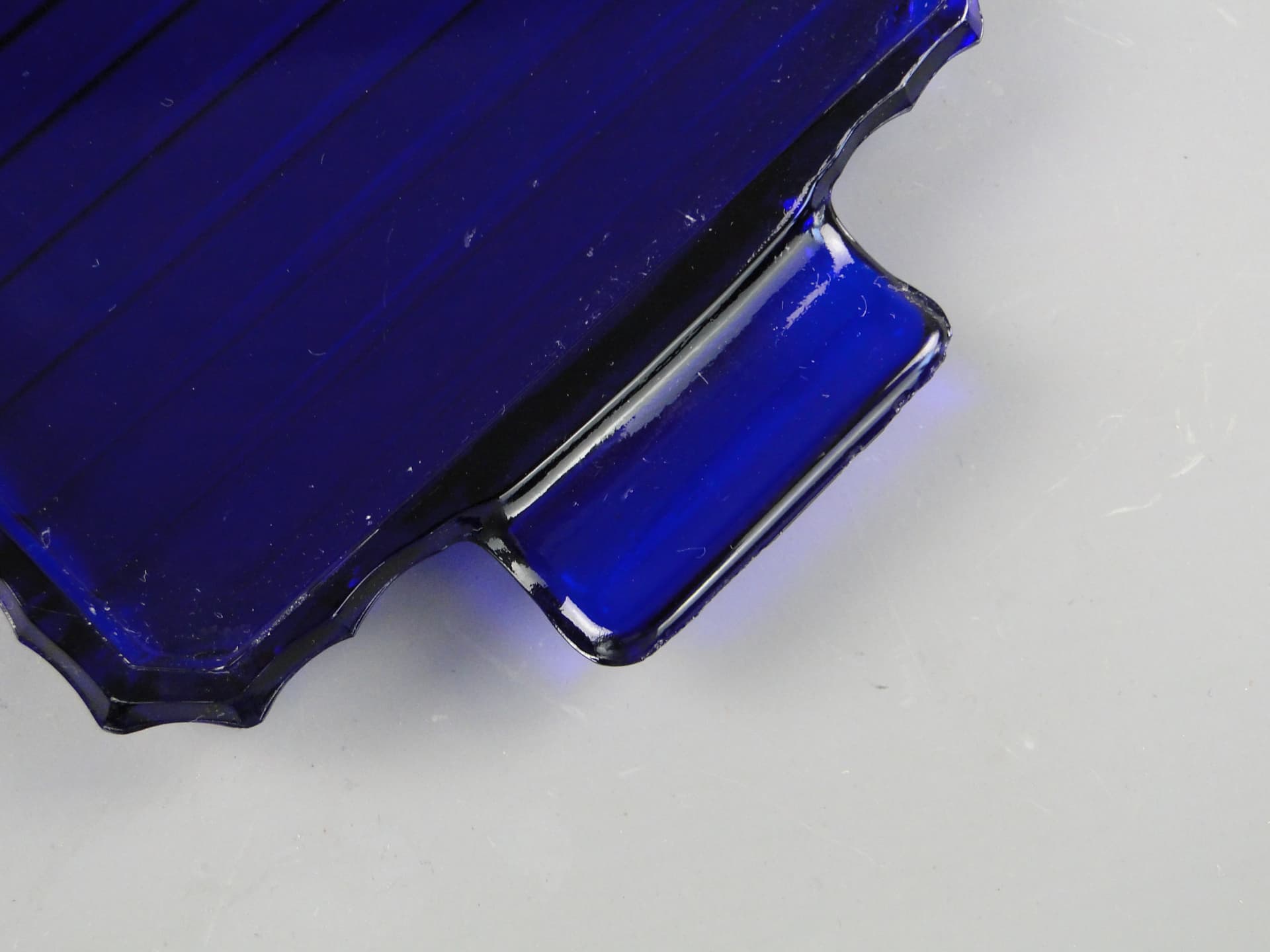 Taca art déco, szkło niebieskie, Huta Szkła Inwald, Czechy, lata 30. - 59944