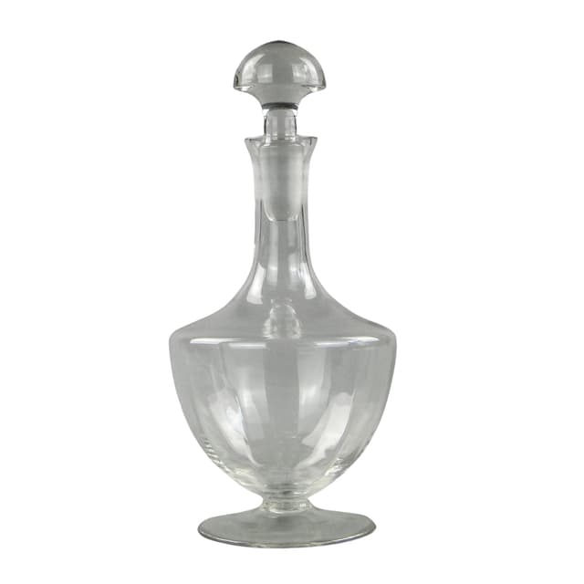 Karafka Art déco, szkło transparentne, Polska, lata 50. - WYMIARY