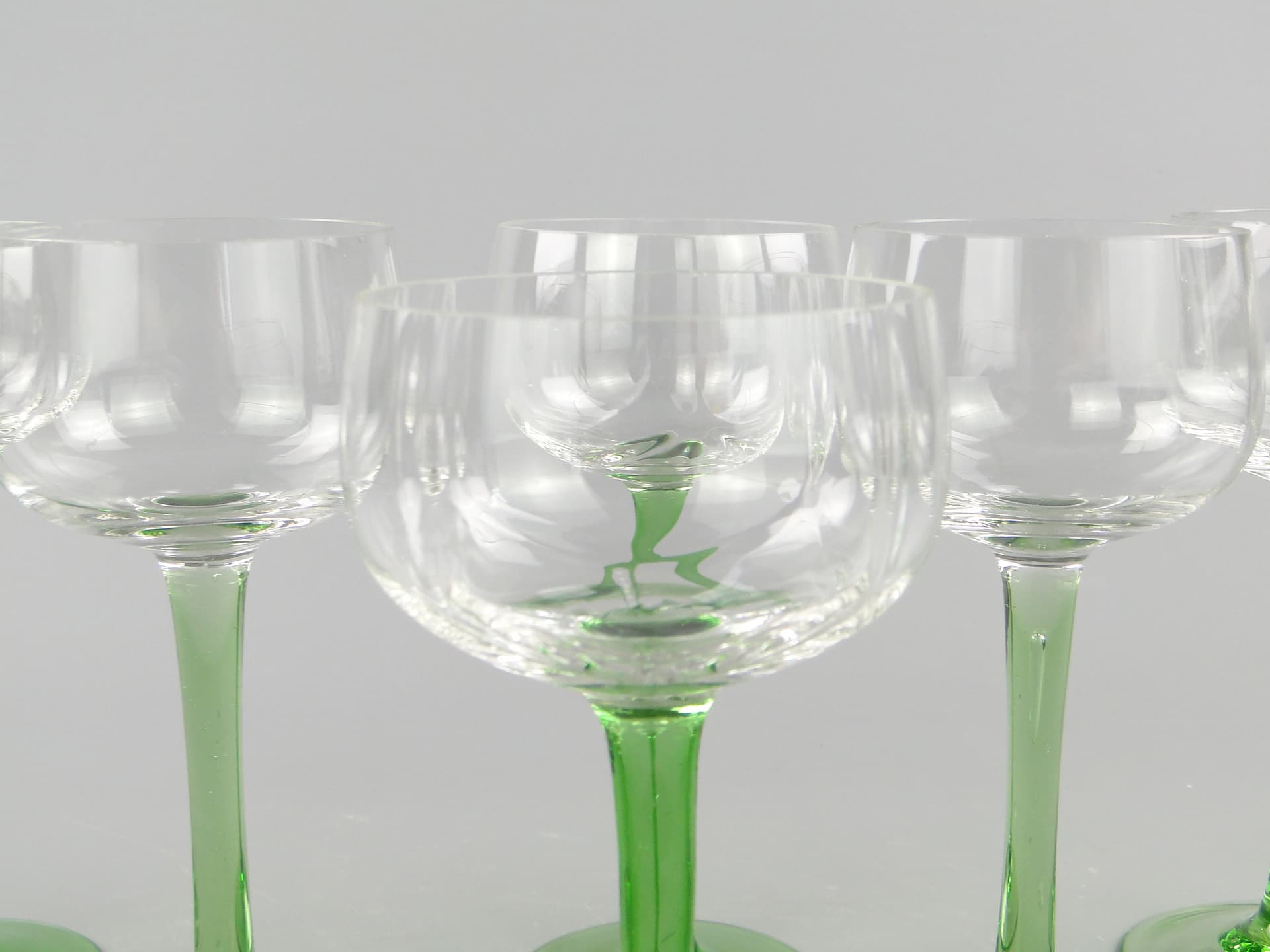 Set of Wine Goblets, Transparent Green, Glass, Italy, 1950s - 60024