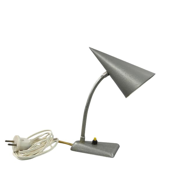 Lampa stołowa Rożek, szary, metal, Zakłady Sprzętu Oświetleniowego Zaos, Polska, lata 60. - WYMIARY